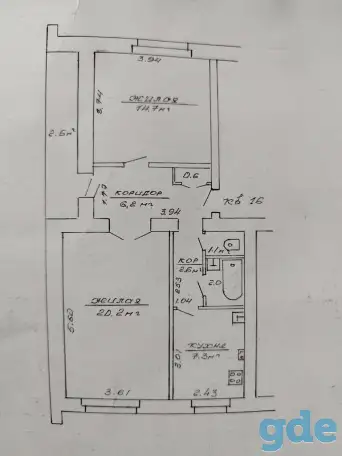 Продается 2-х квартира, Г. Ганцевичи ул. Гагарина 12, фотография 1