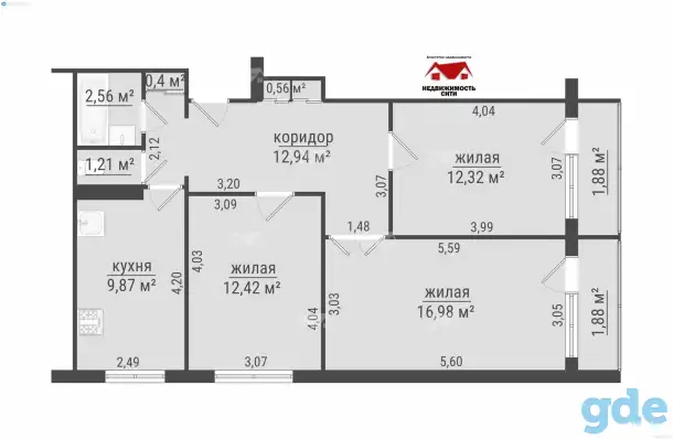 3-х комн. квартира ул.Полесская,36 г.Мозырь, фотография 13