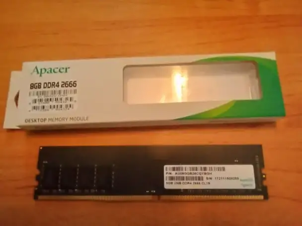 Оперативная память Apacer 8 ГБ DDR4 2666 МГц DIMM CL19 AU08GGB26CQYBGH, фотография 1