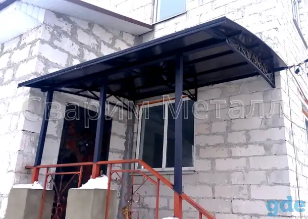 Навесы из поликарбоната, стекла, металла и пр, фотография 8