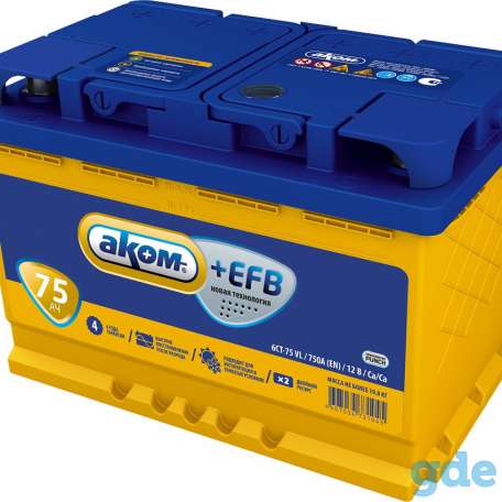 Аккумулятор АКОМ+EFB 75Ah, фотография 1