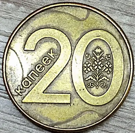 20 копеек 2009 РБ Разделение плато аверса и реверса, фотография 1