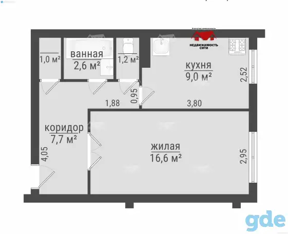 Однокомнатная квартира ул.Мелиораторов, 14 г.Быхов, фотография 18