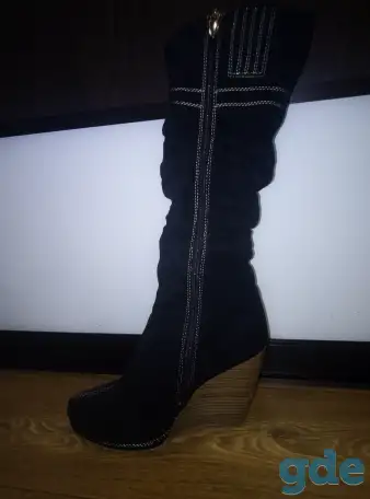 Продам замша зимние сапоги, фотография 1