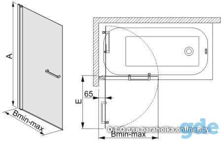 Шторка на ванну Sanplast Prestige III KW/PRIII-80-S sbW, фотография 2