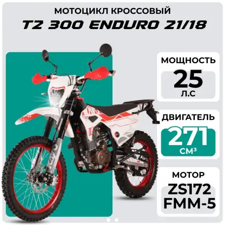 Мотоцикл кроссовый KAYO T2 300 ENDURO 21/18 ПТС, фотография 1