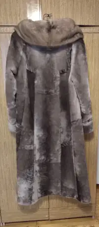 Шуба-пальто женское мутоновое, размер 50-54, фотография 2