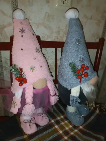 Hand-made пара лесные гномы 53 см муж и жена, фотография 6