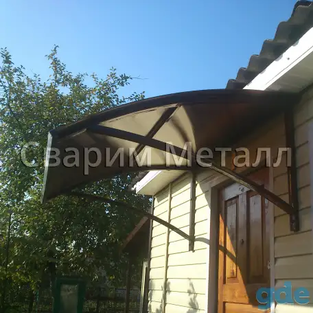 Козырьки из поликарбоната, стекла, металла и др, фотография 5