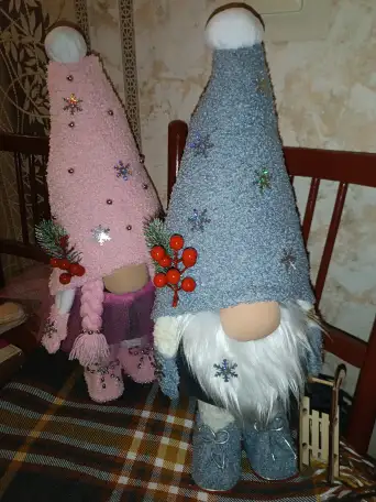 Hand-made пара лесные гномы 53 см муж и жена, фотография 7