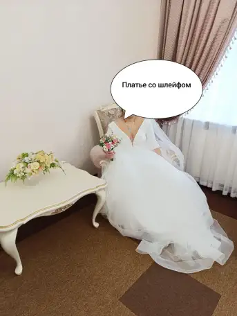 Платье свадебное со шлейфом Florence чехлол на сутки, фотография 4