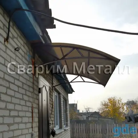 Козырьки из поликарбоната, стекла, металла и др, фотография 4