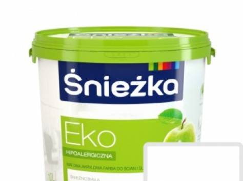 Краска акриловая Sniezka Eko белая 10 л, фотография 1