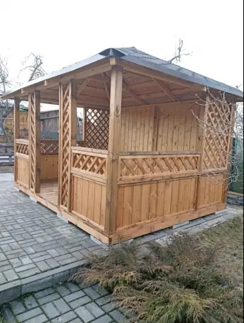 Деревянные беседки (собственное производство, монтаж, любые размеры), фотография 3