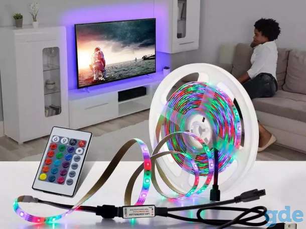 светодиодная лента, RGB 2835 с пультом, фотография 1