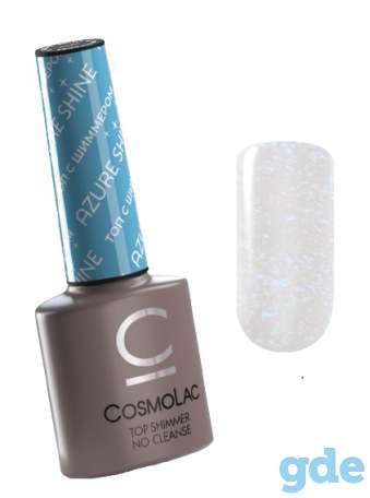 Финишное покрытие (без липкого слоя) с шиммером TOP SHIMMER AZURE SHINE Cosmo 7,5 мл, фотография 1