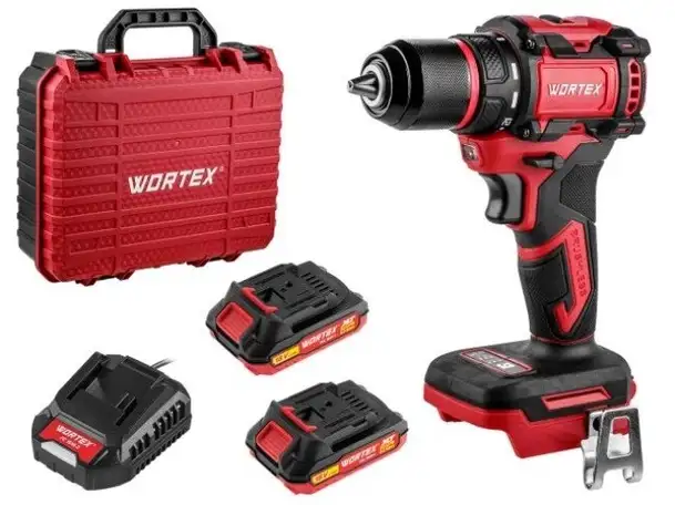Дрель-шуруповерт wortex bd 2025-1 dli 1329838 (с 2-мя акб, кейс), фотография 1