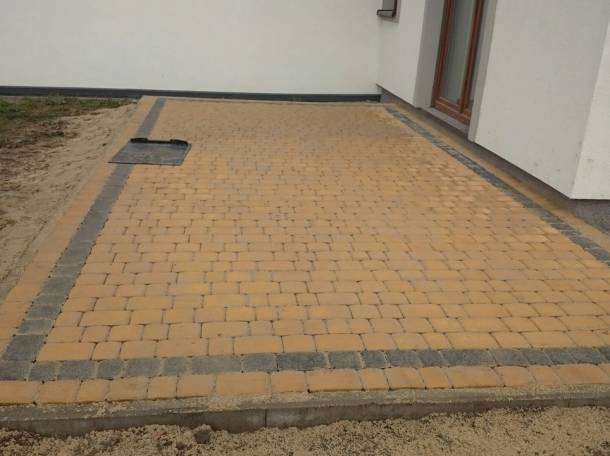 Укладка тротуарной плитки и установка бордюр, фотография 4