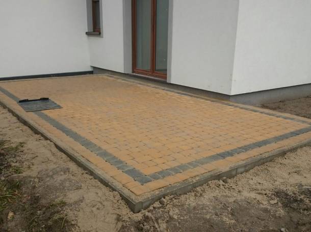 Укладка тротуарной плитки и установка бордюр, фотография 5