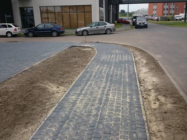 Укладка тротуарной плитки и установка бордюр, фотография 7