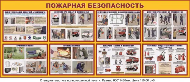 Пожарная безопасность. Плакаты на бумаге и стенды на пластике, фотография 8