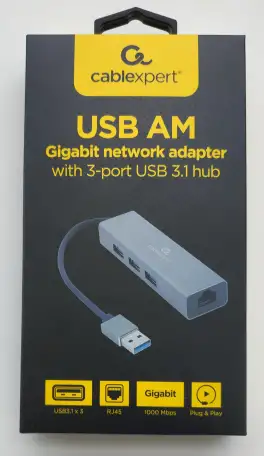 USB-хаб Cablexpert A-AMU3-LAN-01, фотография 1