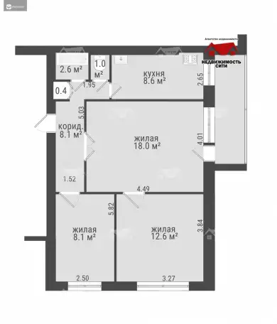3-комн. квартира ул.Рыжкова д.1 г.Мозырь, фотография 10