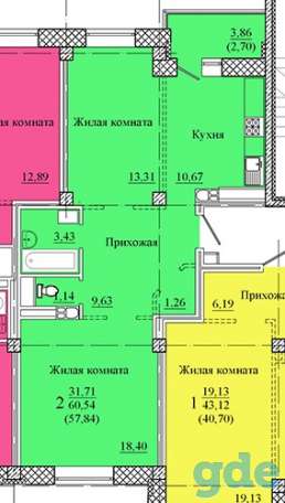 2-ком. в новом доме Билево 0, фотография 1