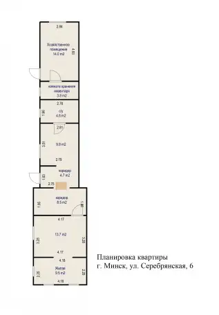 Продаётся квартира в частном доме, в Минске, ул. Серебрянская 6, метро Пролетарская, фотография 12