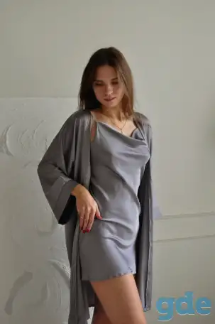 Женский шелковый Халат, есть разные цвета, фотография 5