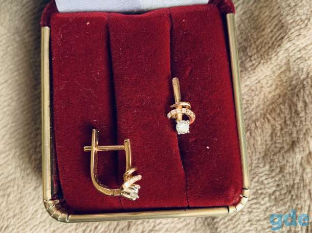 Продам золотые серьги с бриллиантами, фотография 2