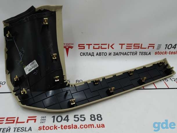 Зап. части для авто Tesla. Накладка центральной панели нижняя правая NAPPA GRAIN TAN PVC Tesla model X S REST, фотография 3