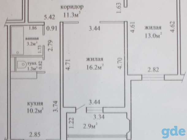 Двушка - квартира в спальном районе в 700 метрах - кольцо,и 5 мин до метро, фотография 11