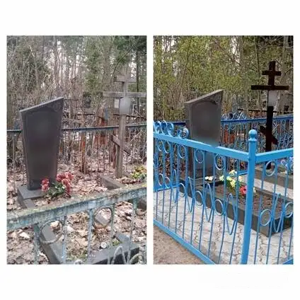 Покраска оград кладбище, фотография 2