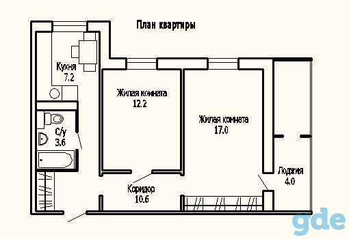 Продается 2-х комнатная квартира   в деревне Заречье (Петровичи), фотография 9