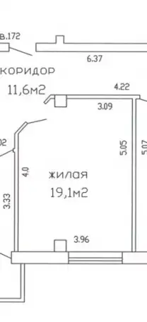 Продается доля выделенная комната 19,1м2 в двухкомнатной квартире, фотография 2