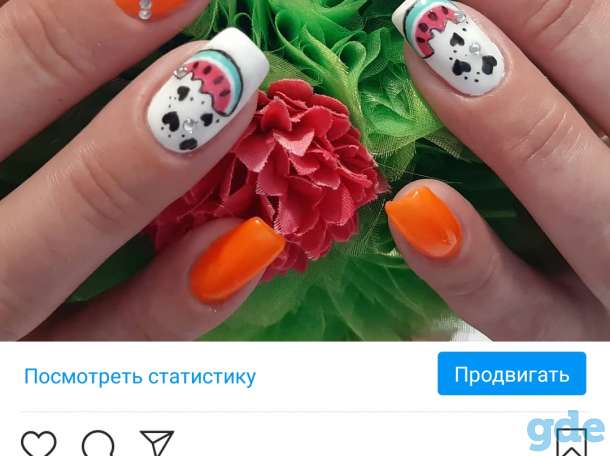 Маникюр, гель лак, наращивание, корекция ногтей, фотография 1