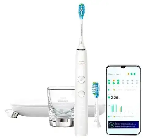 Электрическая зубная щетка philips diamondclean 9000 hx9913/17, фотография 1
