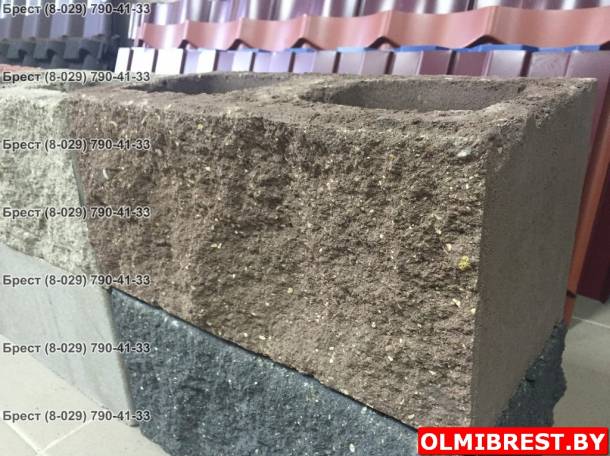 Блок декоративный цветной цементно-песчаный в Бресте, фотография 5