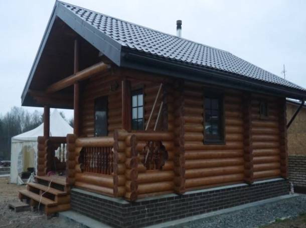 Дома, бани, беседки из оцилиндрованного бревна, фотография 2