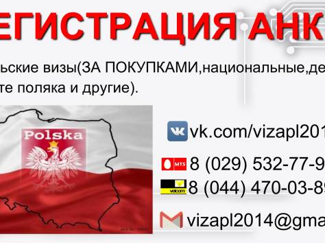Заполнение и РЕГИСТРАЦИЯ визовых анкет , фотография 1