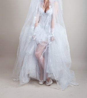 Эксклюзивное свадебное платье, фотография 3