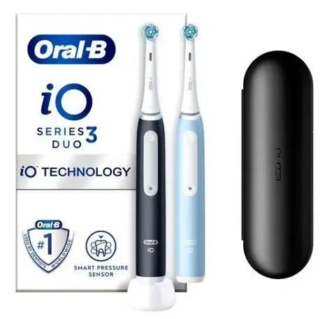 Комплект зубных щеток oral-b io series 3 (черный/голубой), фотография 1