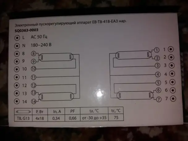 Эпра для светильников 4 х 18, фотография 2