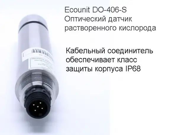 Ecounit DO-406-S Оптический датчик растворенного кислорода 0-20мгл, RS485 Modbus RTU, кабель 10м, нерж, фотография 2