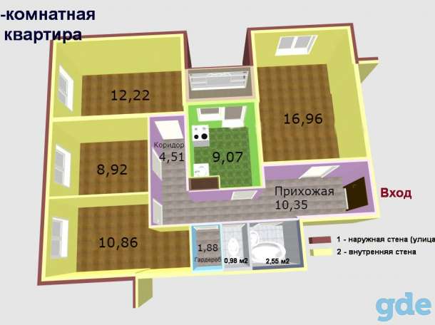 Продается уютная 4х комнатная квартира, д.9, фотография 9