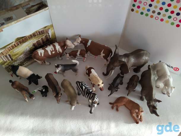 Фигурки животных Schleich(Шляйх,Германия)одним лотом(лот из 18 фигурок), фотография 1