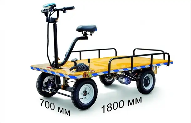 Платформенная тележка электрическая rutrike склад 1800, фотография 4