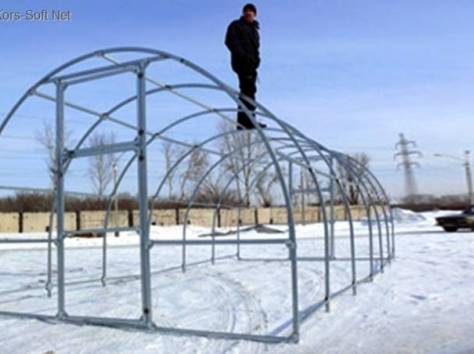 Теплица оцинкованная 10x3x2 Каркас + Поликарбонат+Парник, фотография 3