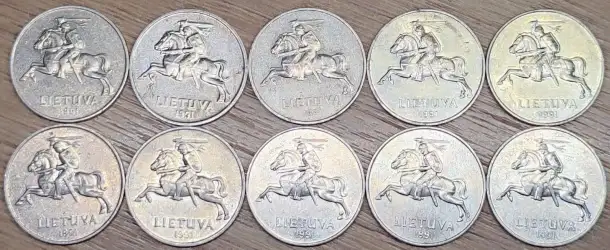 1, 2, 5 центов 1991 (Centai) Литва, фотография 6